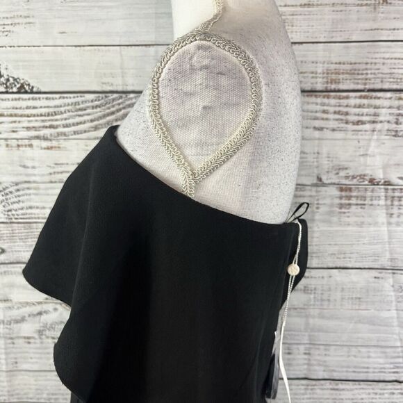 Trina Turk Los Angels Little Black Cape Dress size 2 Wedding Cocktail Evening - Picture 11 of 16